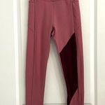 Gymshark Asymmetric V Cut High Waisted Dusty Pink Dark Ruby Leggings Size Small Photo 2