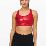 Lululemon NWOT  Energy Bra Manifesto 20YR Foil Dark Red Size 10 Limited Edition Photo 0