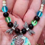 Handmade Hamza Dragonfly Abalone Shell Leather Necklace Photo 5