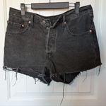 Levi's  501 Distressed High Waisted Jean Shorts W30 Black Wash Photo 0