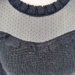 ZARA Long Sleeve Cropped Sweater Chunky Knit Black Size Medium Mesh Photo 10