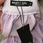 Nasty Gal Shirred Skirt w/ High Neck Chiffon Mini Dress Photo 6