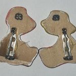 Vintage Wooden Amish Boy Girl Painted Boho Brooches Pins Photo 3