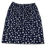 Boden Blue Circle Print Pencil Skirt 8 Long 8L Cotton Linen Classic Preppy Photo 2
