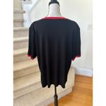 Misook Exclusively  Black Red Trim Square Neck Short Sleeve Knit Top Photo 5