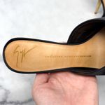 Giuseppe Zanotti Vintage Y2K Leather Flower Silk Platform Mule Sandal Heel Black Photo 5