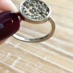 Sterling Silver 925 Om Symbol Ring Cz Paved Round Statement Ring Size 6.5 Photo 5