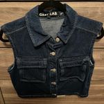 Grey Lab Denim Vest and Pleat Skirt Blue Photo 4