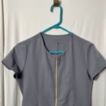 Jaanuu  Gray Gold Zip Scrub Top Size XS Photo 2
