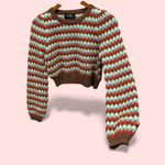 Cider Cute  crochet crop sweater Charlie Brown vintage vibes boho festival Photo 1