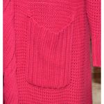 Jamie Gries Hot Pink Chunky Duster Cardigan Sweater Plus Size 1X Faux Fur Collar Photo 5