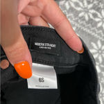 EXPRESS ‎ Super High Waisted Black Ripped Modern Straight Jeans Size 6 Short Photo 4