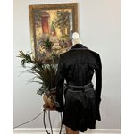 Iz Byer California Black Trench Jacket S Padded Shoulder Pockets Button Front Photo 4