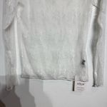 White Lace Sheer Long Sleeve Boatneck Top Sz M NWT Size M Photo 3