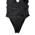 Aerie  Small Black One Piece Swimsuit Ruffle V Neck Monokini Cute Photo 2
