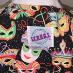 Scrubs black Mardi Gras Masks short sleeve scrub top Photo 6