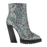Jimmy Choo NEW  Madra 130 Chunky Glitter Platform Block Heeled Ankle Boots Blue Photo 1