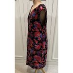ECI  Velvet Floral Sheath Dress Size XL‎ Metallic Whimsigoth Wedding Guest Party Photo 4