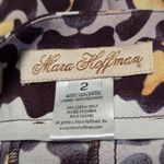 Mara Hoffman High Waist Pleated Short Purple Yellow Abstract Leopard Print Sz 2ā Photo 4