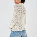 American Eagle NEW  Crochet Long Sleeve Top Size Large NWT Lace Up Boho Beach Photo 1