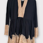 Velzera   Crochet Babydoll Tunic Top Mini Dress Blue &‎ Beige Small 6 for $36 Photo 0