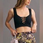 Anthropologie Black  seamless lace up bralette Photo 0