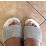 Bebe  Women's Rhinestone Embellished Silver Slide Sandals Size 11 Sku 2984 Photo 5