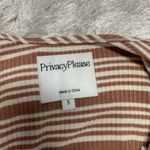 Privacy Please  Brown Cream Ribbed Bodysuit Sz Small Wrap Waist Photo 5