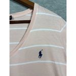 Ralph Lauren Polo  Womens T-Shirt XL Striped‎ V-Neck Pink Preppy Casual Photo 2