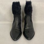 Sesto Meucci  Black Leather Sock Boots 39.5 Pointed Toe Block Heel Avant Garde Photo 1