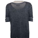 Mudd Criss Cross Short Sleeve Dark Gray Acid Wash Top Small Photo 2