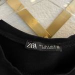 ZARA  Black Tiered Puff Sleeve Tee Small Photo 3