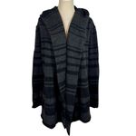 Vince Sophie Variegated Stripe Hooded Yak Wool Blanket Cardigan Photo 2