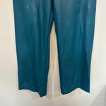 Maeve  Anthro Womens Colette Pants 29 TALL Faux Leather Wide Leg Blue Chic Photo 4
