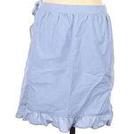J.Crew Baby Blue Wrap Mini Skirt in Cotton Poplin Size 4 S Small Photo 3