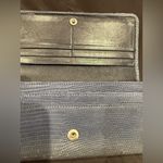 Jimmy Choo Long Wallet Silver Star-Studded with Rhinestones Blue Grey Leather Photo 11