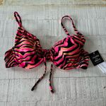 Salt + Cove Mane Event Underwire Bralette Bikini Top NWT size Medium Zebra Print Pink Photo 2