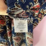 en elly Gauzy Blue Boho Longline Oversized Swim Cover Tunic 3/4 Sleeve Rayon XS Photo 4