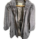 Classiques Entier Women's 3/4 Ruche Sleeve Blue Grey Tencel Lyocell Zip Jacket Photo 0