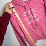 Cupcakes and Cashmere Pink Heart Print Hoodie Sweater Women's Large Photo 4