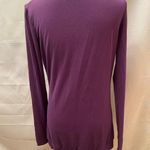 Patty Boutik deep purple long sleeve top with cowl neck with silver buttons Photo 3