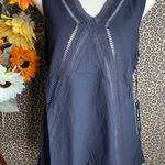 Doe & Rae ✅3/$30✅ NWT  Black Lightweight Embroidered Cotton Tank Top | MEDIUM | Photo 1