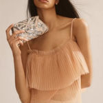 Anthropologie  Pleated Tulle Tank in Peachy Pink Balletcore Whimsical Size Medium Photo 0