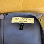 Halston Heritage Blue Chiffon Drape Midi Dress Photo 9