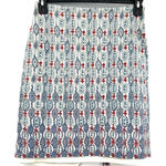 Loft size 2 pencil skirt blue gray white red hidden rear zip Photo 0