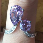 Rose De France Amethyst Sterling Silver Ring Size 9 Purple Photo 0
