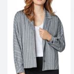 Liverpool NWT  Los Angeles Cocoon Button Up Pewter Black Sketchy Stripe Photo 2