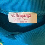 Bordeaux Vintage 1981 Elephant Appliqué Sweatshirt Teal Blue 2X Pom Pom Sweater Photo 1