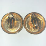 Liz Claiborne Vintage Gold Tone Round Off White Classic Retro Clip On Earrings Photo 3