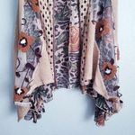 Anthropologie Anis A Artsy Leopard Print Sheer Embroidered Panel Flowy Knit Cardigan Photo 1